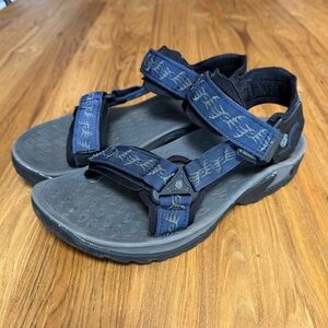 Teva Hurricane Sandals Men’s 8 Navy Blue Patterned